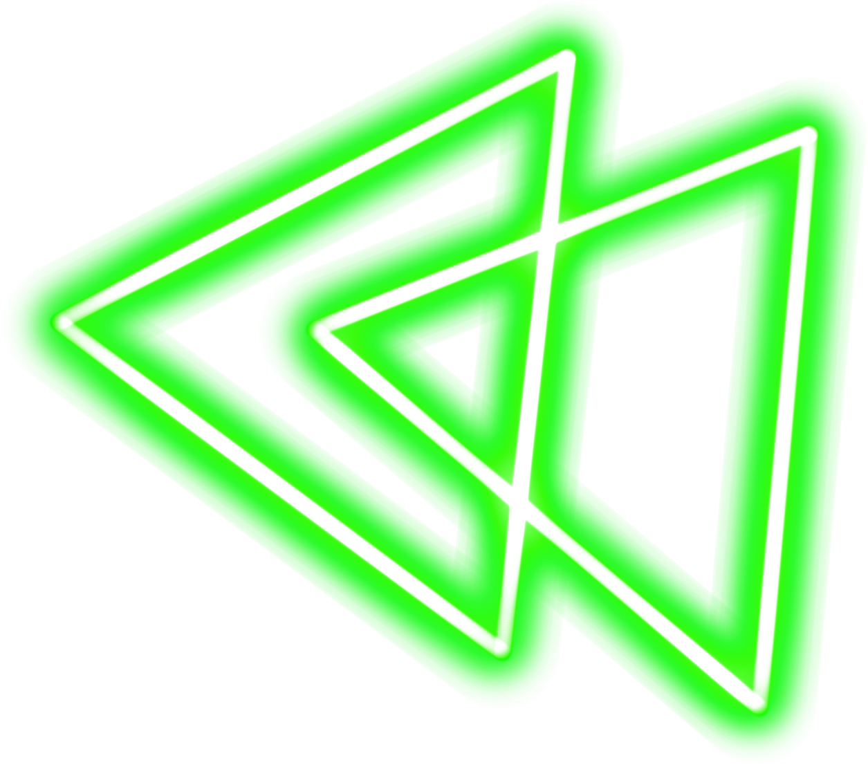 Green neon triangles